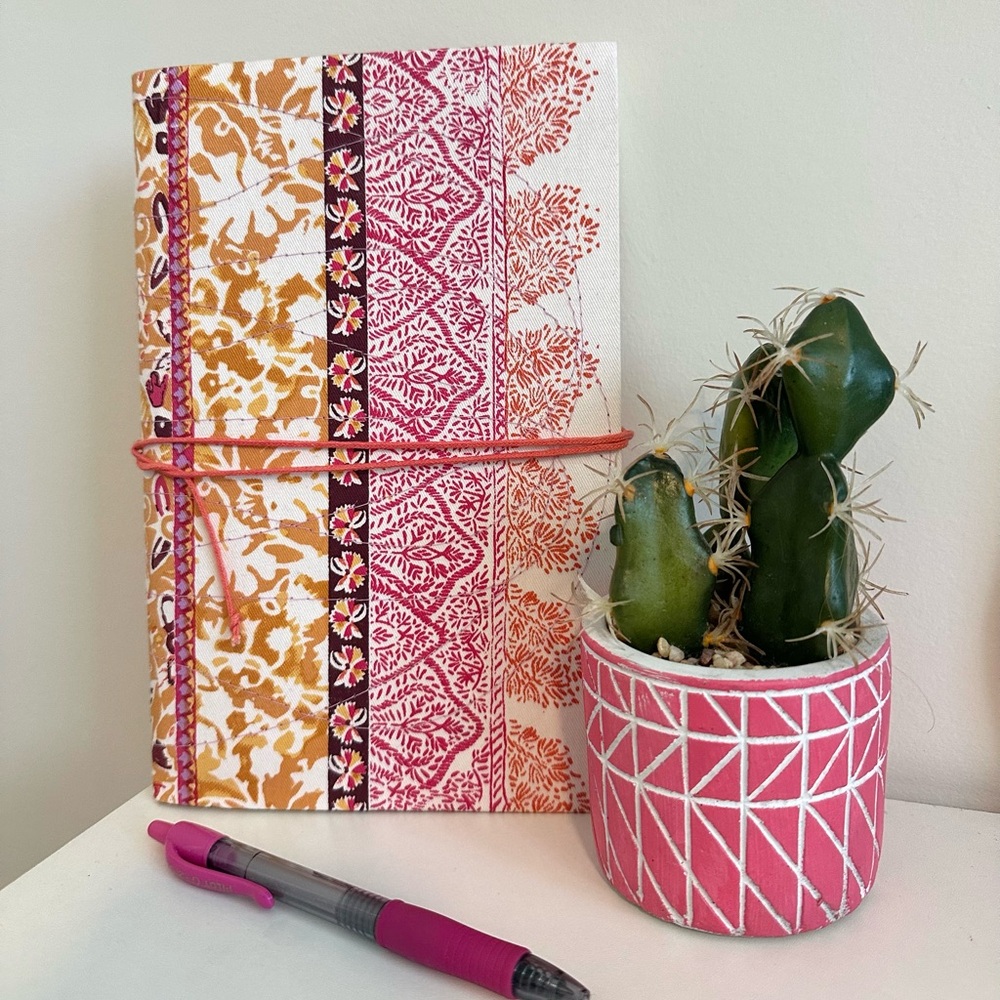 Anthropologie Patterned Journal and Cactus